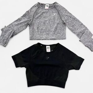 Gymshark Gray and Black Crop Tops